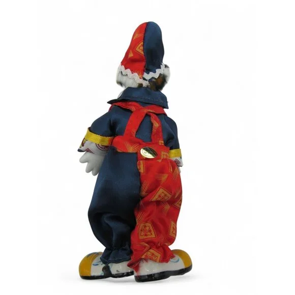Ceramic CLOWN Figurines Set Of 2 Red and Blue China Vintage - Picture 6 of 11